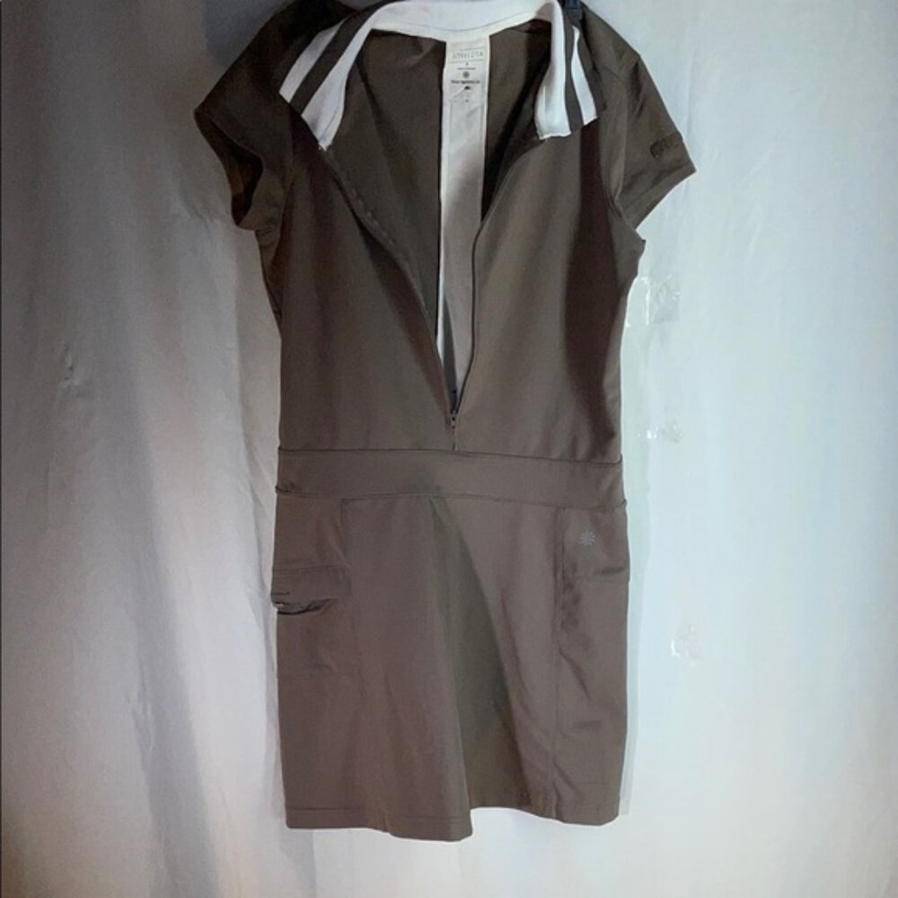 Athleta Brown Dress with White Accents